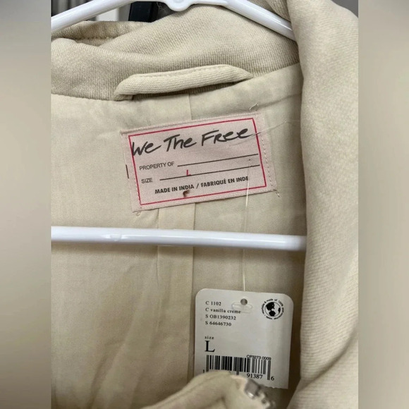 NWT We The Free Rebel Knit Moto Jacket in Vanilla Crème L - Picture 7 of 8